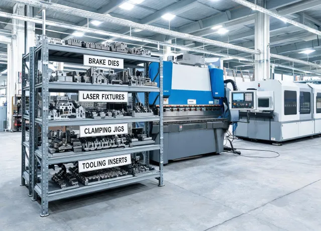 Tooling rack and machine cell